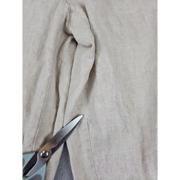 VTG Banana Republic 100% Linen Wide Leg High Waist Pants Size 12 31x28 Beige Y2K - Picture 2 of 9